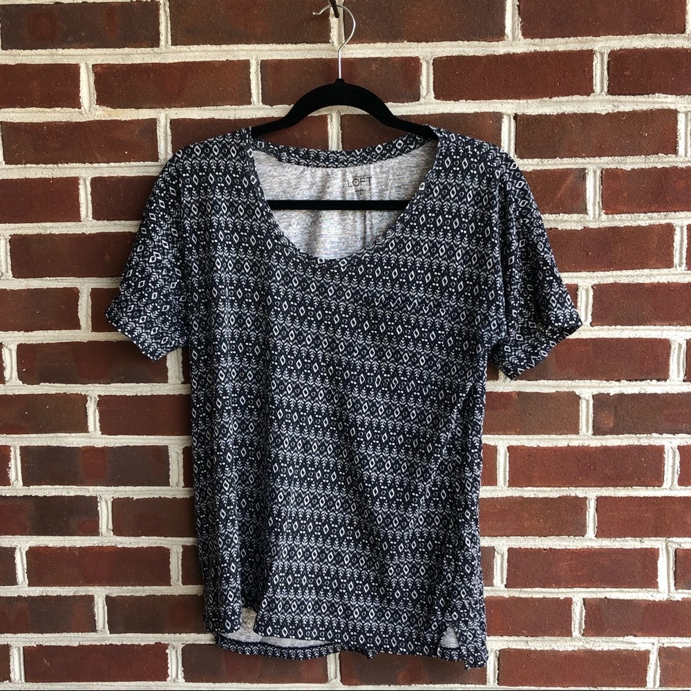Loft Aztec Print Short Sleeve T-shirt Size S